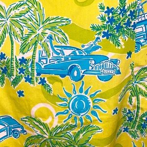 LILLY PULITZER STRAPLESS OPEN BACK CRUISIN’ CAR DRESS SZ 6